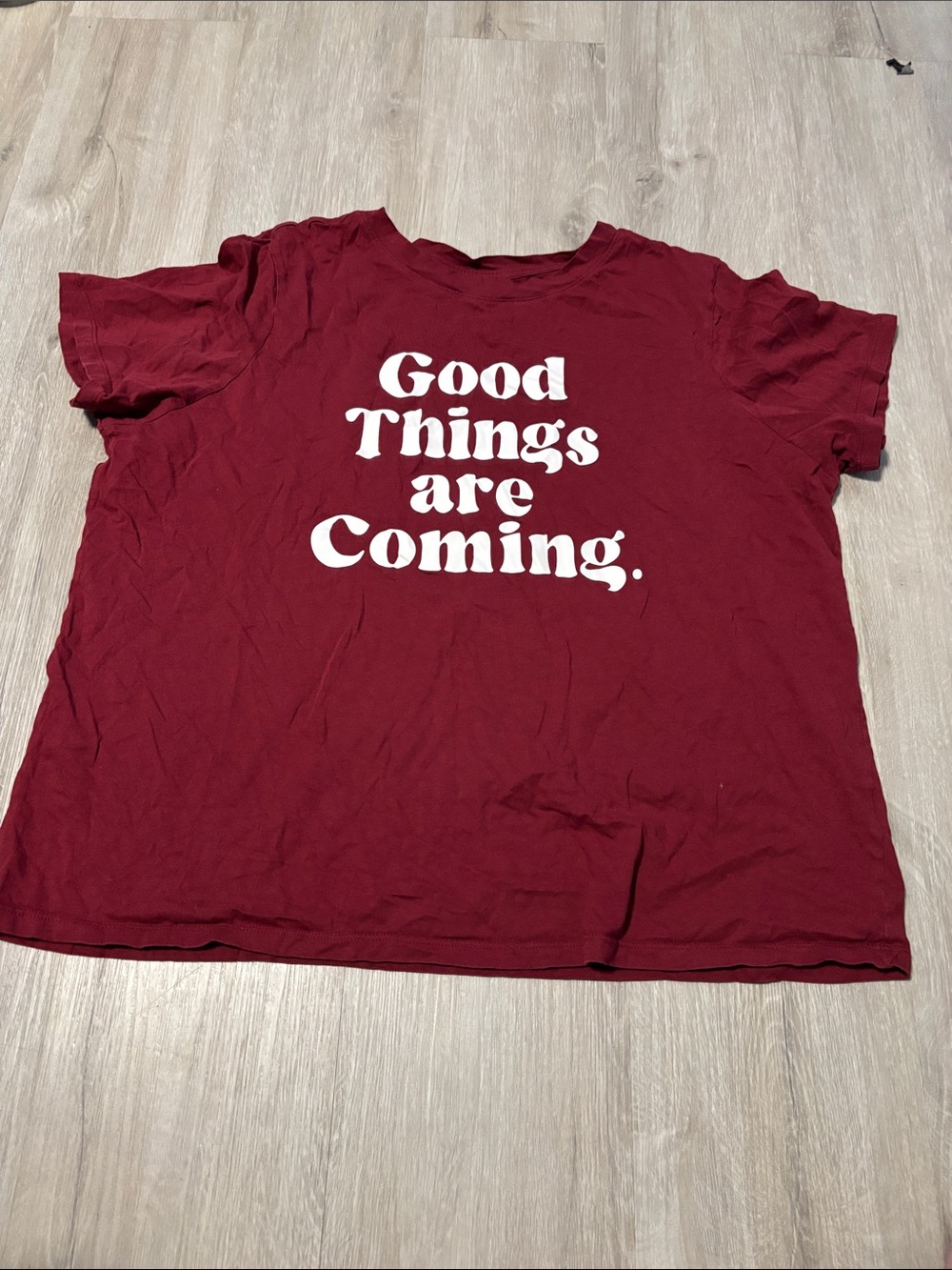 Ricki's Burgundy Short-Sleeve Graphic Tee with White Slogan